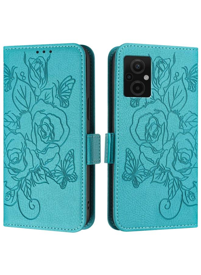S-TOP Case For Redmi Note 11E 5G / Xiaomi Poco M4 Embossed Rose RFID Anti-theft Leather Phone Case - Image 2