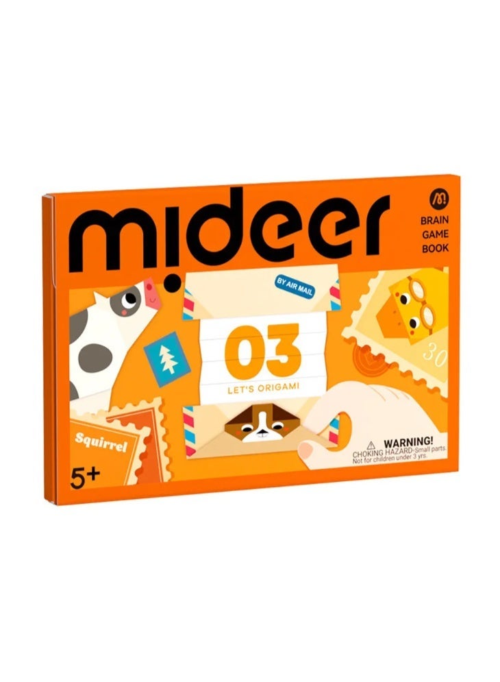MiDeer كتاب ألعاب العقل – لنقم بالأوريغامي المستوى 3 | مجموعة حرفة أوريغامي متقدمة للأطفال من عمر 5 سنوات وما فوق مع 50 ورقة أوريغامي، 25 دليل خطوة بخطوة، ملصق مكافأة وشهادة | يطور المهارات الحركية الدقيقة والوعي المكاني - Image 1
