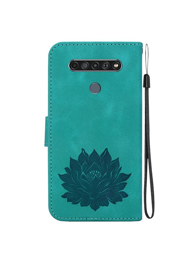 erorex Case For LG K61 Lotus Embossed Leather Phone Case  - Image 3