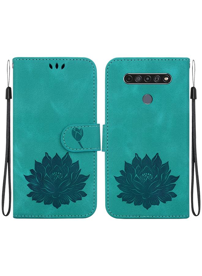 erorex Case For LG K61 Lotus Embossed Leather Phone Case  - Image 1