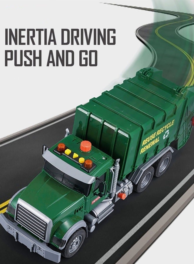 ميكسد شاحنة نفايات هندسية مزودة بأضواء وأصوات مجموعة ألعاب شاحنة إعادة تدوير القمامة - Image 3