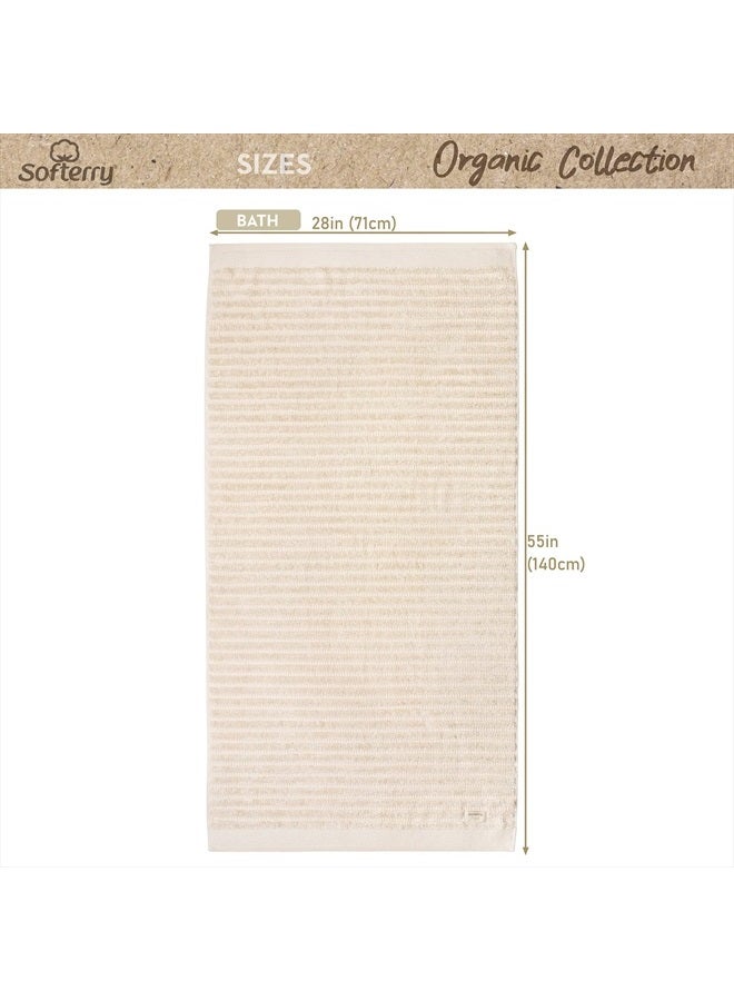 Softerry Pure Organic Cotton Bath Towel Set - 100% Soft Cotton - Extra Absorbent and Durable - 500 GSM Quick Dry - Luxury Hotel & Spa Quality - Fade Resistant - Eco Friendly (Natural, Set of 2 Bath) - Image 2