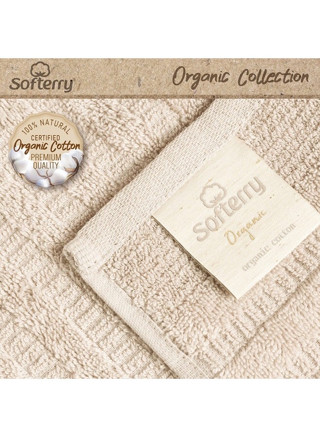 Softerry Pure Organic Cotton Bath Towel Set - 100% Soft Cotton - Extra Absorbent and Durable - 500 GSM Quick Dry - Luxury Hotel & Spa Quality - Fade Resistant - Eco Friendly (Natural, Set of 2 Bath) - Image 3