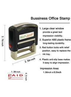 WAFJAMF Paid Date Stamp Selfinking Rubber Stamp Office Stamp Message Stamp Red Inkmedium  - Image 3