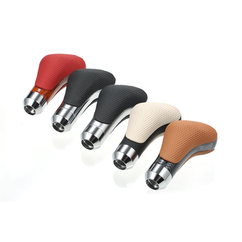 Automatic Shift Knob Brown Premium PU Leather & ABS Material - Stylish Durable Corrosion-Resistant Gear Shift Knob for GM Aftermarket Car Replacement - Image 3