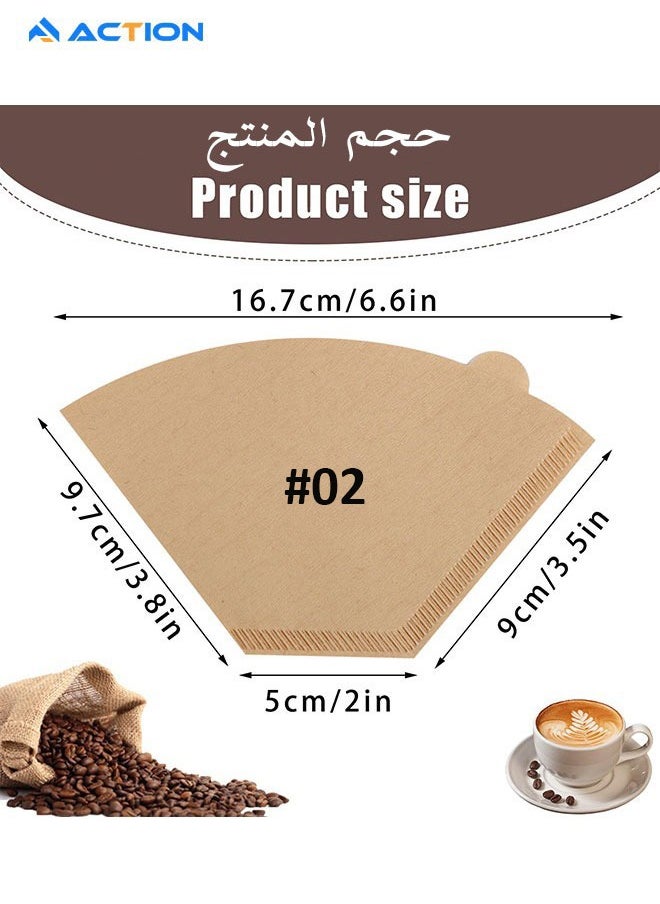 V60 Coffee Filter paper, Disposable Coffee Filters 2-6 Cup, Unbleached Natural Cone Coffee Filters, No Blowout Small Coffee Filters Paper for Pour over Coffee Dripper and Coffee Maker (100pcs)