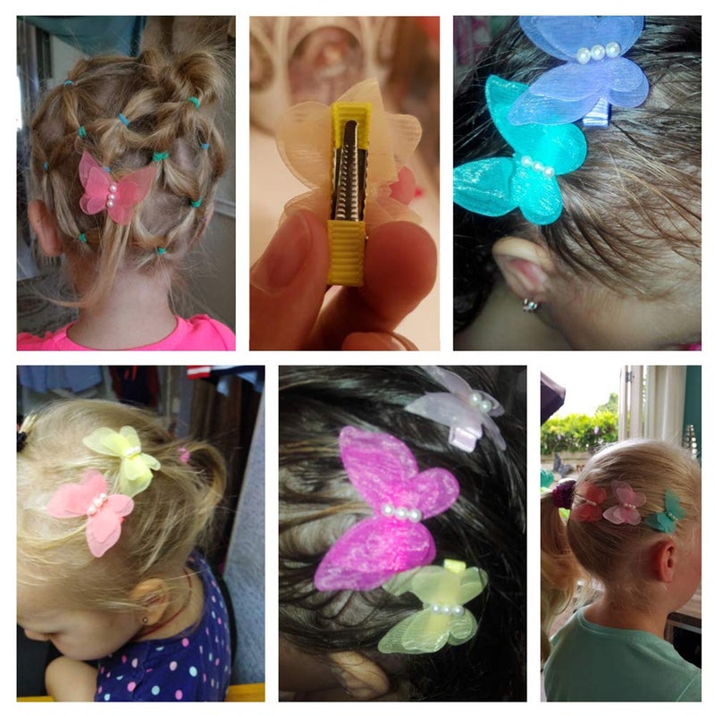 Zapire 16 Packs Baby Girl Hair Clips Chiffon Nonslip Butterfly Clips Barrettes for Girls Baby Kids Children Toddlers Hair Accessories 16 packs - Image 3