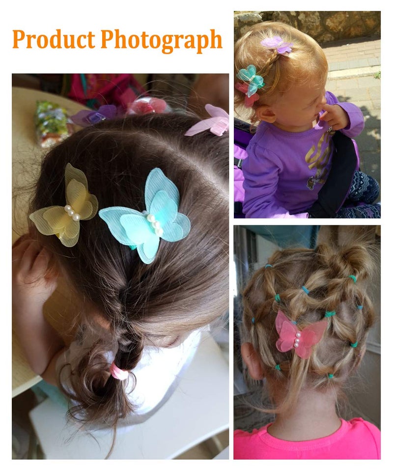 Zapire 16 Packs Baby Girl Hair Clips Chiffon Nonslip Butterfly Clips Barrettes for Girls Baby Kids Children Toddlers Hair Accessories 16 packs - Image 2
