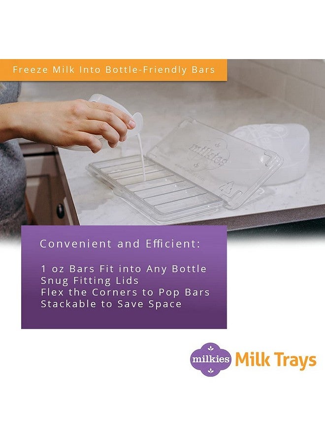 Milkies Fairhaven Health Milk Tray with Lid, Breastmilk Freezer Organization, 1 Ounce Sticks, Set of 2, Reusable, BPA and Silicone Free Containers, Freeze Your Baby Food