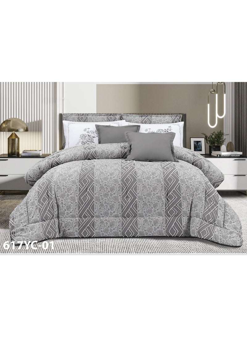 مون طقم لحاف سرير نفرين، لحاف فاخر، 8 قطع، مقاس 230×250 سم - Image 1