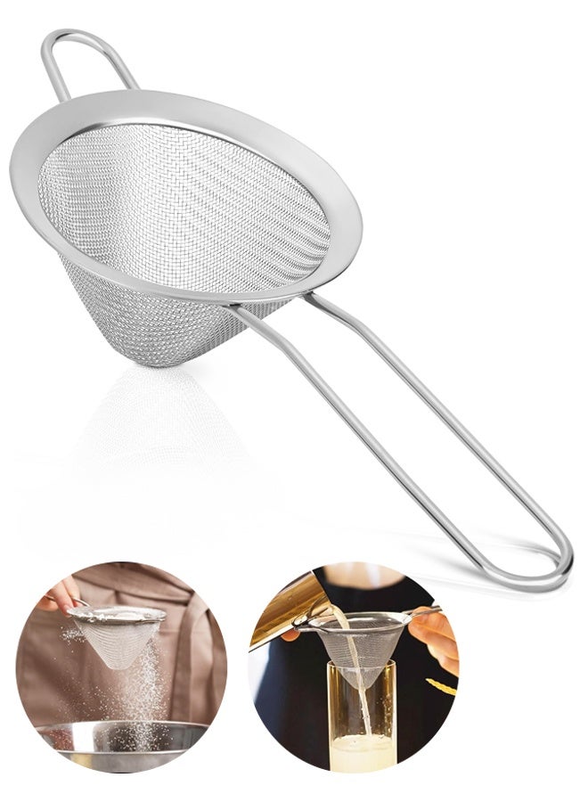 Stainless Steel Fine Mesh Strainer,For Kitchen Tea Coffee Juice Food,Mini Sieve Silver - Image 1