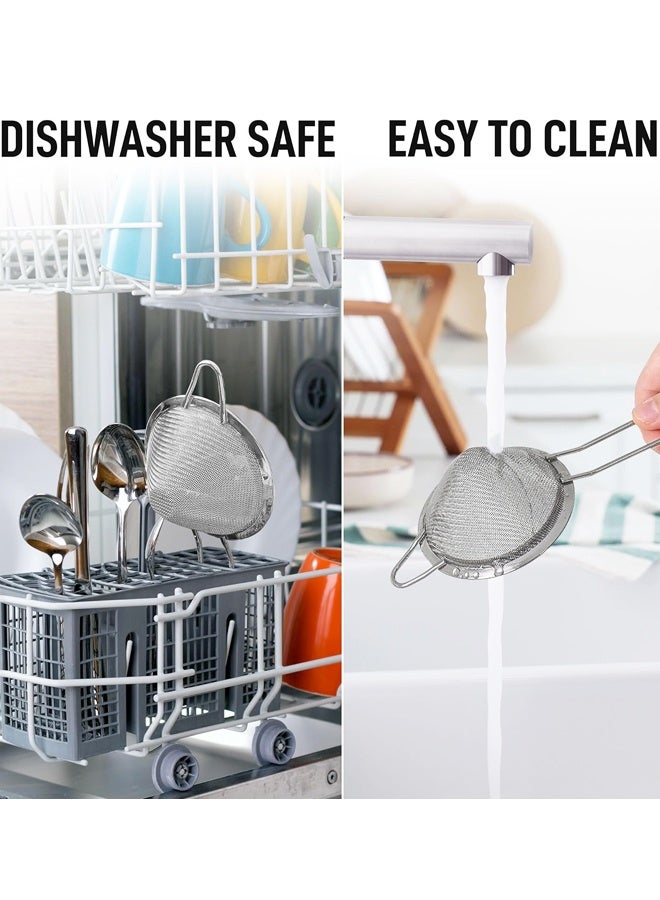 Stainless Steel Fine Mesh Strainer,For Kitchen Tea Coffee Juice Food,Mini Sieve Silver - Image 5