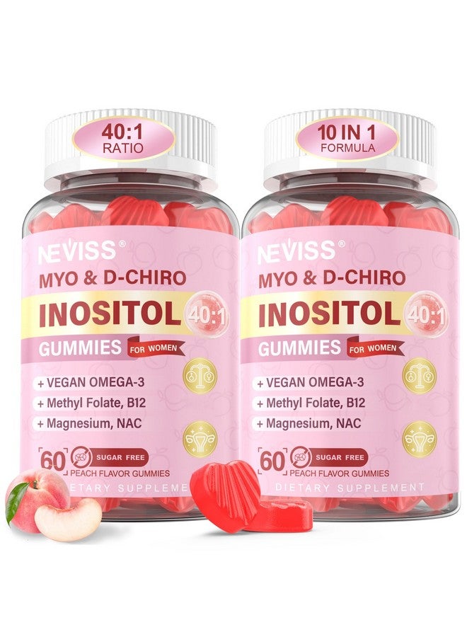 NEVISS مكملات ميو-إنوزيتول ودي-كيرو إنوزيتول للنساء 2000 ملغ + 50 ملغ، نسبة 40:1 من إنوزيتول مع أوميغا-3 نباتي + فيتامين د3، مغنيسيوم جليسينات، ميثيل فولات + ب12 لصحة ورفاهية النساء، خالي من السكر - Image 1
