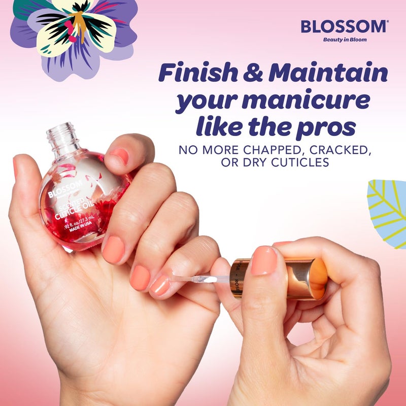 Blossom Cuticle Oil for Nails, Hydrating, Moisturizing, Scented Nail Oil Cuticle Care, Infused with Real Flowers, Made in USA, 0.5 fl. oz, Strawberry - Image 5
