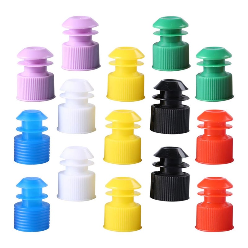 100pcs 12mm Plastic Screw Test Tube Plugs Sealing Stoppers Laboratory Bottle Caps Solid Plastic Sealing Plug for Lab Use Random Color - Image 1
