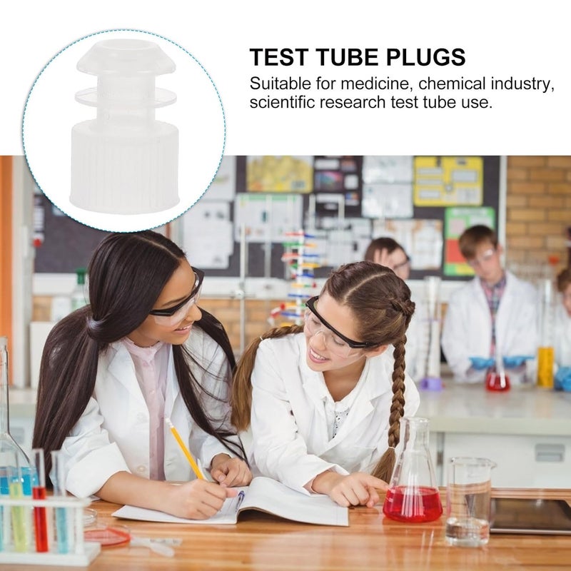 100pcs 12mm Plastic Screw Test Tube Plugs Sealing Stoppers Laboratory Bottle Caps Solid Plastic Sealing Plug for Lab Use Random Color - Image 3
