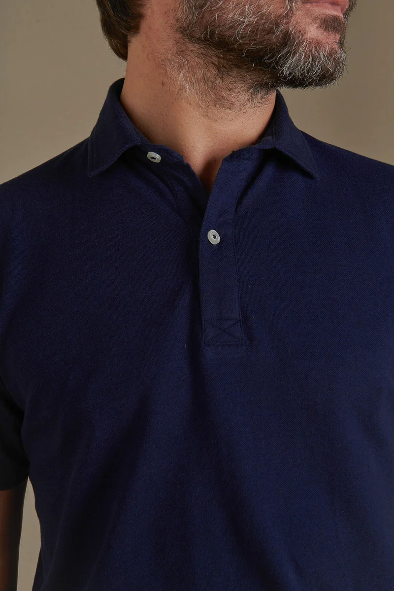 Doppelganger Blue Short sleeves polo cotton piquet - Blue for Men | Best Price UAE