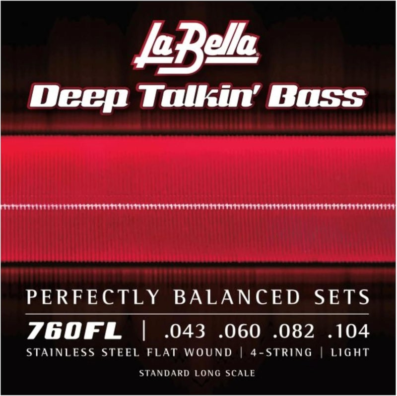 760FL Deep Talkin' Stainless Steel Flat Wound, 4-String, Light, Bass Guitar String 43-104