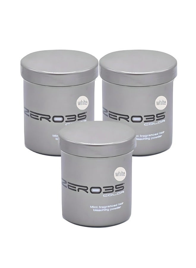 zero35 3 Pieces Mint Fragranced Hair Bleaching Powder White 500ml - Image 1