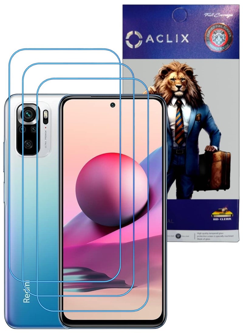 ACLIX 3 Pieces Antistatic ESD Dustproof Premium Quality High Definition Clear Tempered Glass Screen Protector Designed For Xiaomi Redmi Note 10 - Image 1