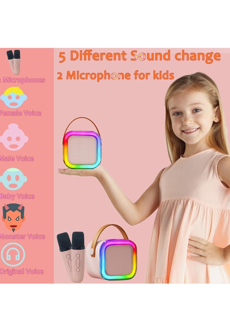 ELTRAZONE New Mini Karaoke Machine for Kids – Portable Bluetooth Karaoke Speaker with 2 Wireless Microphones – Perfect Gift for Girls Ages 4-12+ Years – Fun Birthday Party Toy, Built-in LED Lights, Rechargeable, and Easy to Use for Kids - Image 3