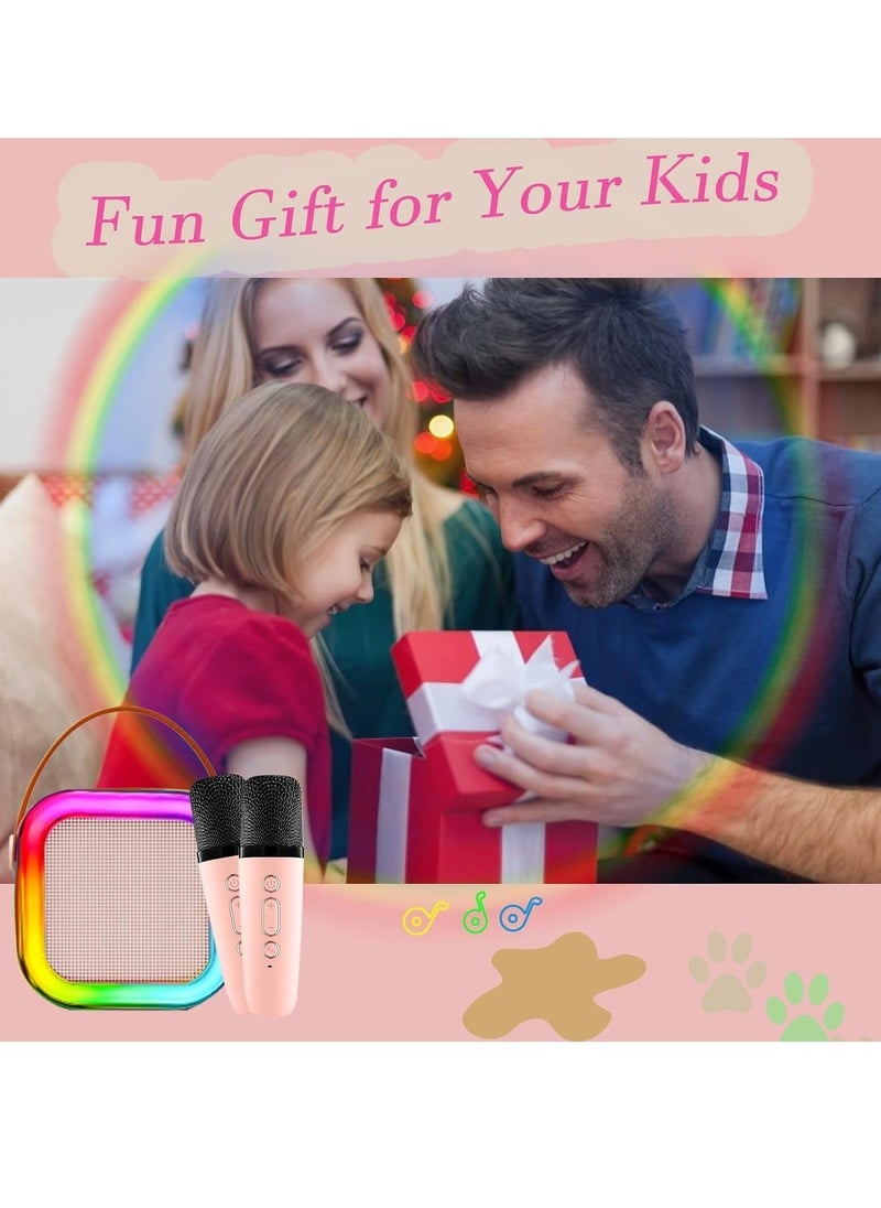 ELTRAZONE New Mini Karaoke Machine for Kids – Portable Bluetooth Karaoke Speaker with 2 Wireless Microphones – Perfect Gift for Girls Ages 4-12+ Years – Fun Birthday Party Toy, Built-in LED Lights, Rechargeable, and Easy to Use for Kids - Image 4