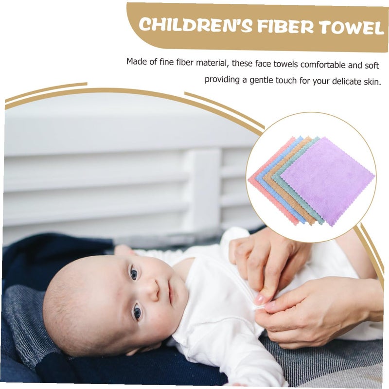Soft Coral Fleece Face Towels 30x30cm Microfiber Makeup Remover Cloths Set of 10 Multicolor - Image 5
