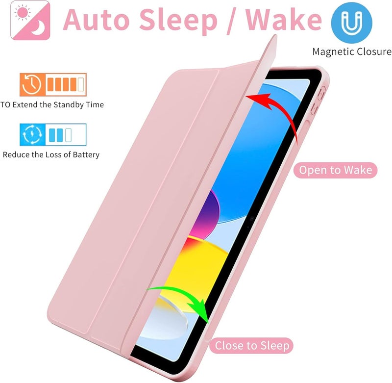 Boxome Tablet Case Cover for Apple iPad Mini 8.3 inch (6th,A17 Pro 7th Gen) [Auto Sleep/Wake Cover] [Trifold Stand] - Pink - Image 3