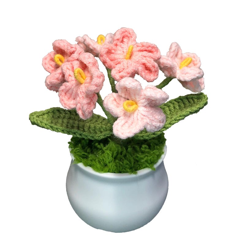 Joekaran Crochet Flowers Cute Flower for Mom, Valentines Birthday Gifts for Women and Coworkers, Mother, Teacher, Graduation, Christmas, Desk Decor,Home Office Decoration(Pink Gradient Myosotis) - Image 1