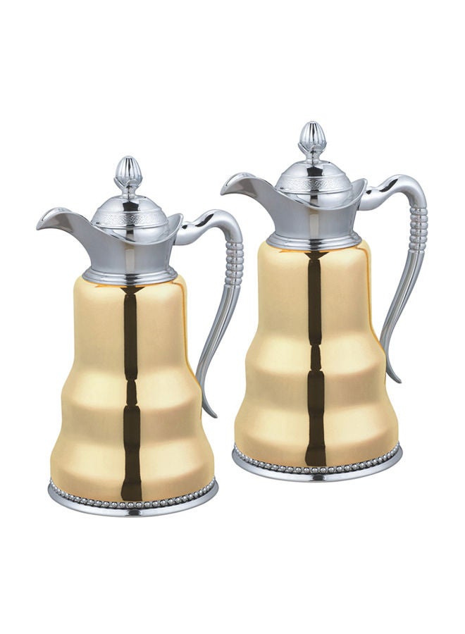 REEM 2-Piece Tea/Coffee Flask Set 0.6L & 0.8L Gold/Silver - Image 2