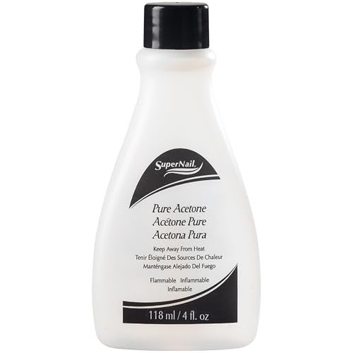 SuperNail Pure Acetone Nail Polish Remover  FastActing Gel Polish Remover for Nails Acrylic  Dip Powder Nails Clear  Unscented Formula 4 fl oz - Image 1