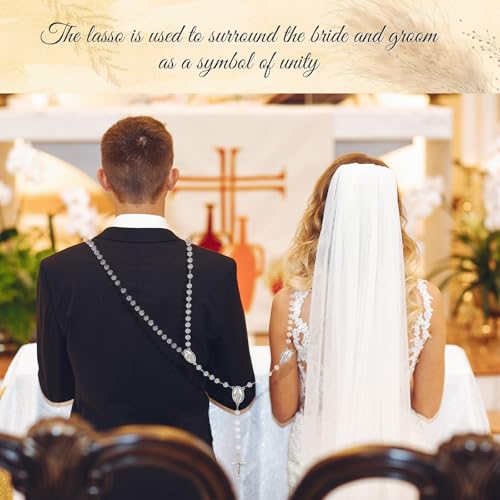 Wowangce Crystal Wedding Lasso for Ceremony Wedding Cord Wedding Lazo with Gift Box De Bodas Arras Rope Lazo para Boda Catolica Bridal Unity Cord Perlas for Filipino Mexico Hispanic Weddings Gift - Image 5