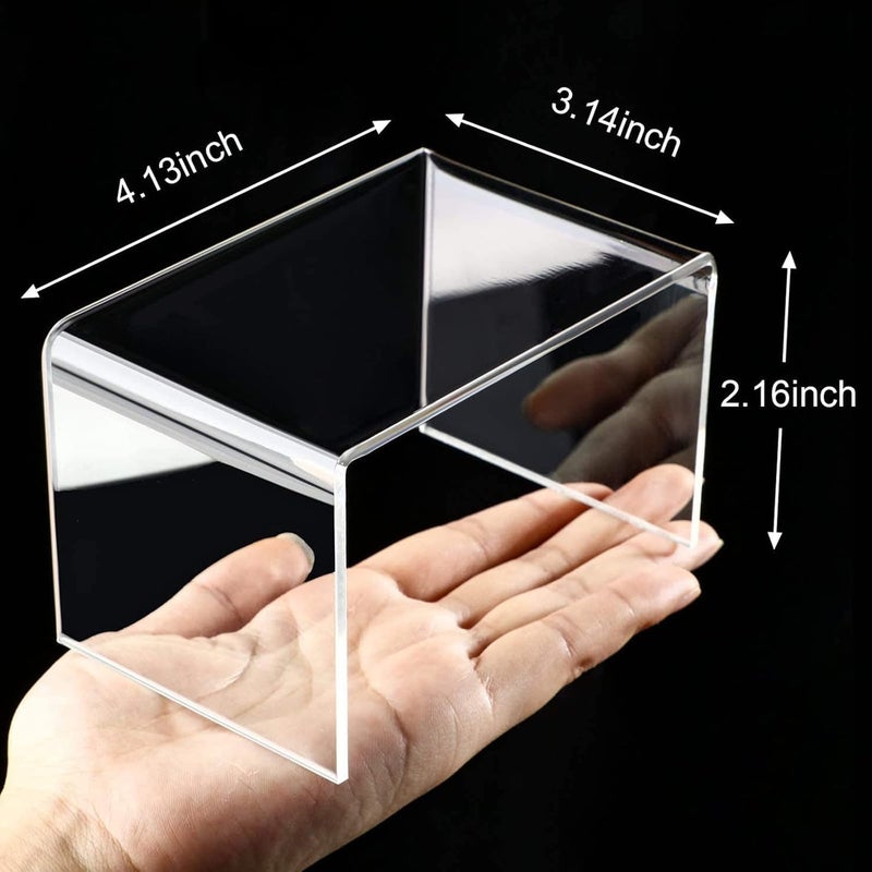 AAIGLOBAL AAIGLOBAL Acrylic Display Risers Product Stand Jewelry Display Riser Shelf Showcase Fixtures for Dessert Cupcake Candy Figure Treat Action Display Clear 1 Sets  - Image 4