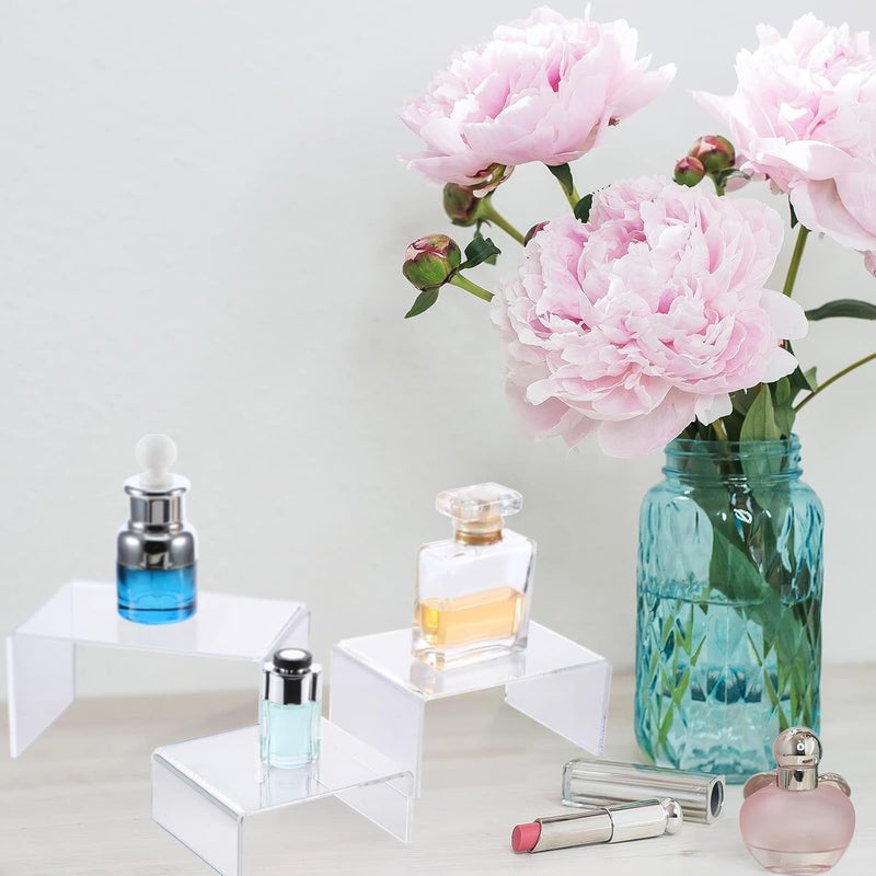 AAIGLOBAL AAIGLOBAL Acrylic Display Risers Product Stand Jewelry Display Riser Shelf Showcase Fixtures for Dessert Cupcake Candy Figure Treat Action Display Clear 1 Sets  - Image 5