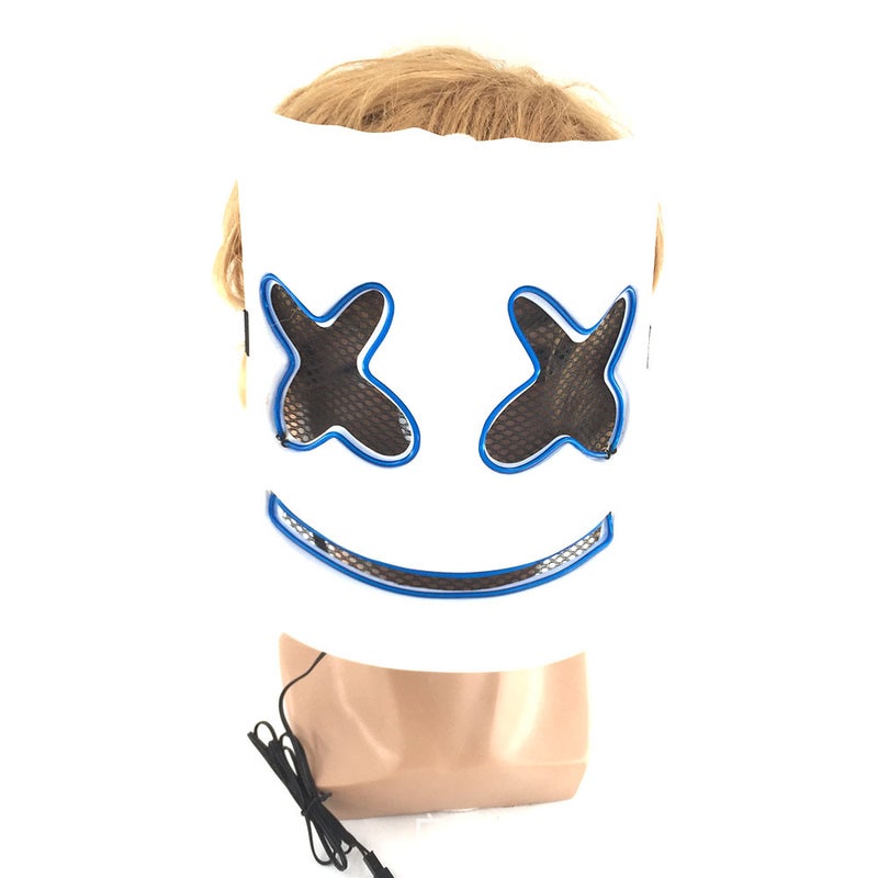 Baoda Electronic Music Festival Marshmallow Dj Headgear Cos Halloween Luminous Mask Led Luminous Marshmallow Headgear - Image 4