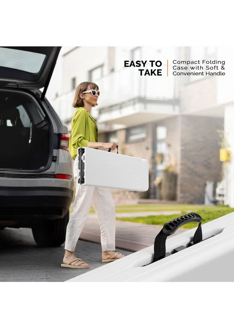 XiuWoo 6 feet Plastic Folding Bench,Portable in/Outdoor Picnic Party Camping Dining Seat, Garden Soccer Multipurpose Entertaining Activities, Rattan Patterned HDPE Tabletop - Image 2