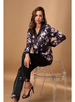 Nurteks 5650 Women's Satin Pajama Set-Black 