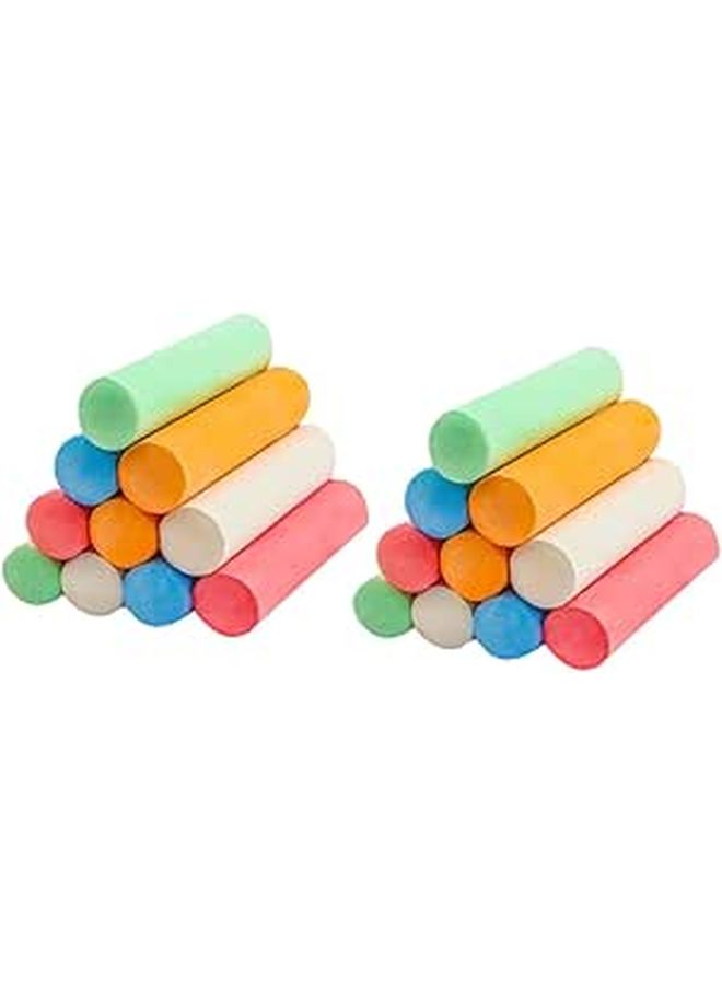 Non Toxic Easy Carry Outdoor Indoor Chalkboard Chalk 20 Pieces Multi Color - Image 1