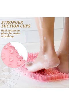 joyzzz Silicone Bath Massage Pad, Shower Foot Massager Scrubber, Bathroom Wall Mounted Back Scrubber Back Exfoliator Foot Massage Pad Mat with Non Slip Suction Cups for Shower (Pink)  - Image 5