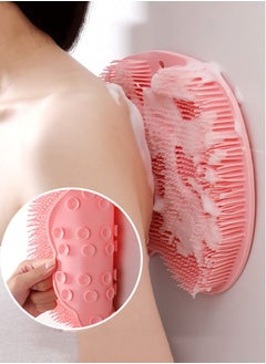 joyzzz Silicone Bath Massage Pad, Shower Foot Massager Scrubber, Bathroom Wall Mounted Back Scrubber Back Exfoliator Foot Massage Pad Mat with Non Slip Suction Cups for Shower (Pink)  - Image 4