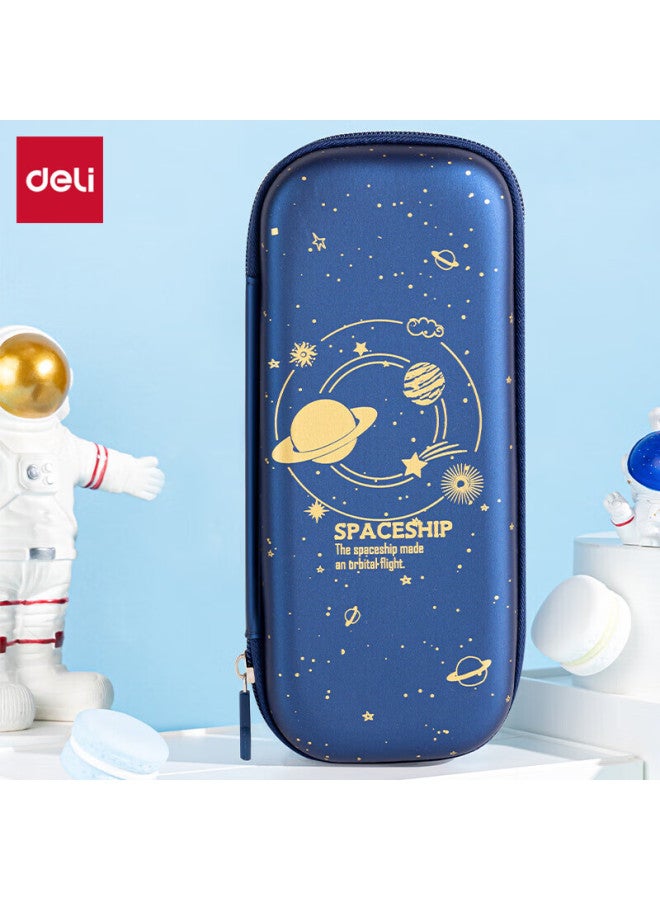 Deli Elementary School Pencil Case, Eva Large Capacity Stationery Box, Starry Sky Series Crush-resistant And Drop-resistant Pencil Case, Lightweight Waterproof Pencil Bag, Gold - Image 1