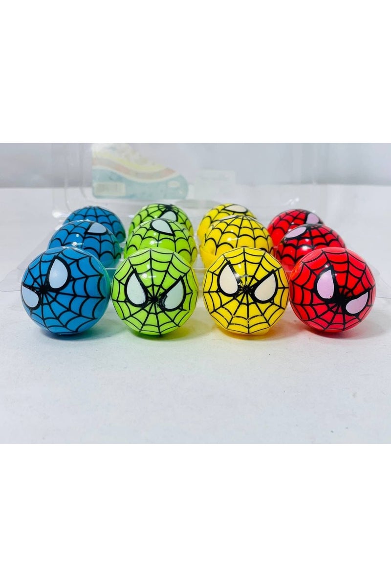 Office Pencil Sharpener School Stationery Kids Round Pencil Sharpener with Printed Spider Design, Set of 5 for School, Students, Office - Multicolor - Image 2