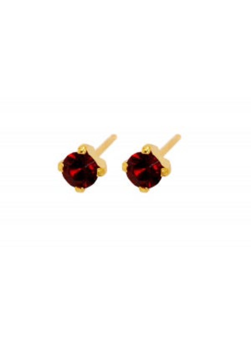 Caflon Fashion Gold Plated Garnet Tiffany Earring 4 Mm
