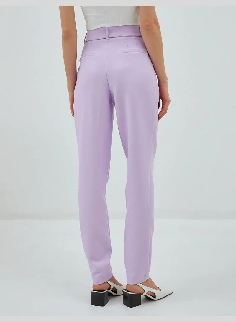 KOTON Belted Pleated Pocket Carrot Trousers