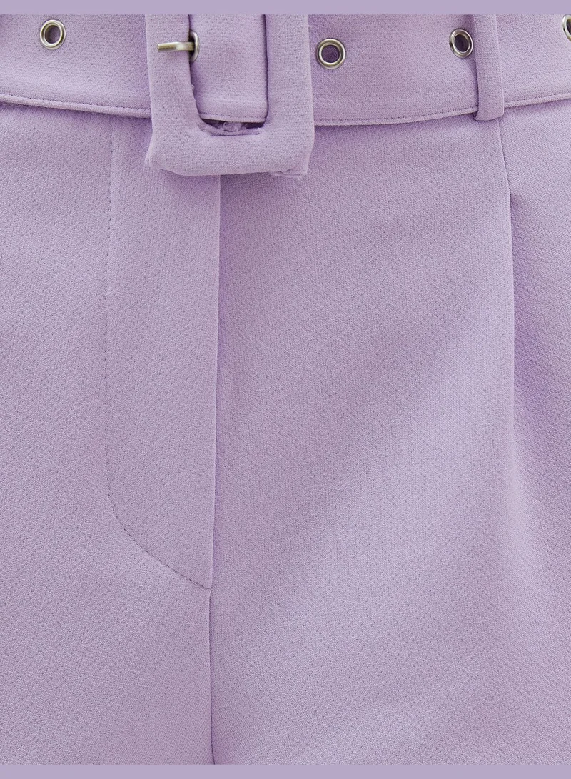 KOTON Belted Pleated Pocket Carrot Trousers