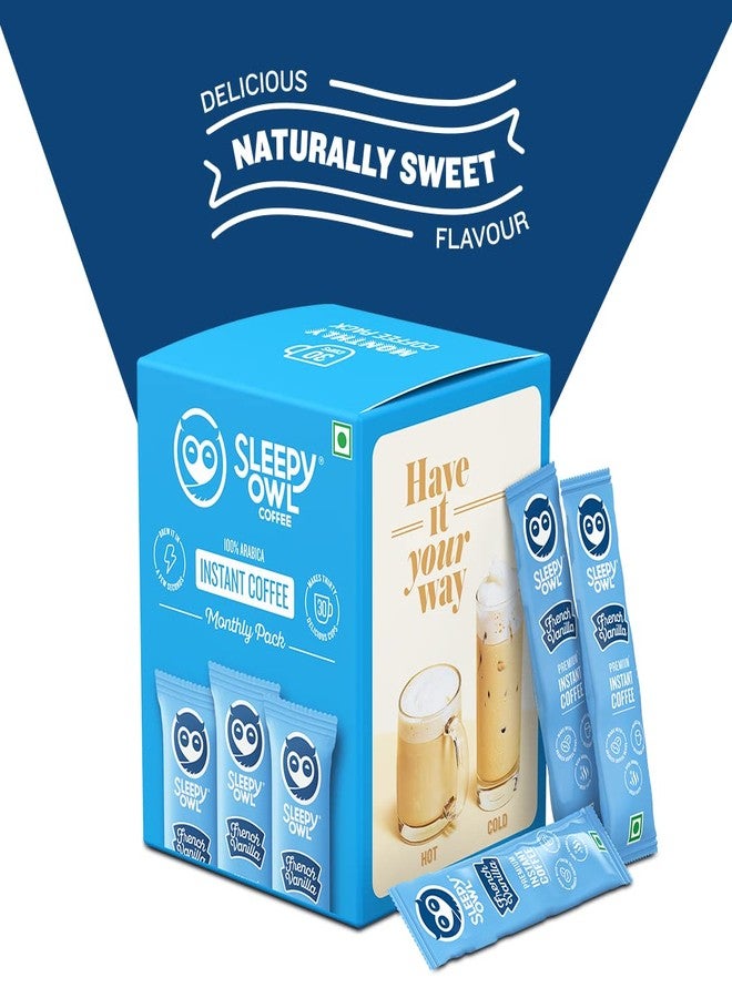 Sleepy Owl French Vanilla Flavour 100% Arabica Coffee Sachets | 60g - Pack of 30 x 2g Instant Coffee Powder Sachets | Travel Friendly - Image 5