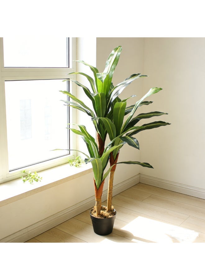 Noon East Dracaena 120cm (3.94ft) Artificial Tree with Pot | Floor Plant with Lifelike Design & Texture - Green | Decorative Indoor Tree for Home, Living Room, Study & Office spaces - Image 5