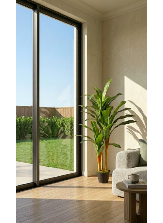 Noon East Dracaena 120cm (3.94ft) Artificial Tree with Pot | Floor Plant with Lifelike Design & Texture - Green | Decorative Indoor Tree for Home, Living Room, Study & Office spaces - Image 4