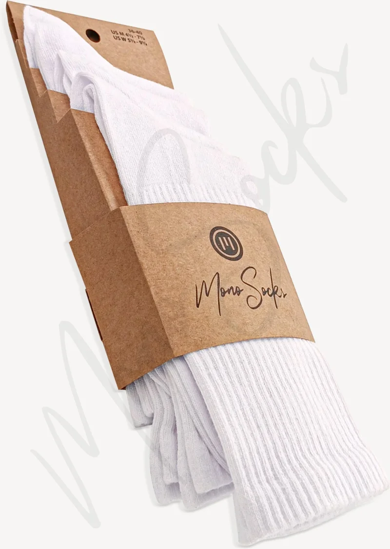 Mono Socks Super Basic 4-Piece Cotton White Sports Socks