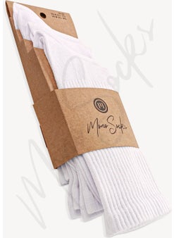 Mono Socks جوارب رياضية قطنية بيضاء أساسية 4 قطع  - Image 3